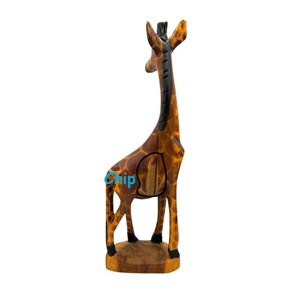Hand-Carved Wooden Giraffe Figurine Set - Picture 15 of 16